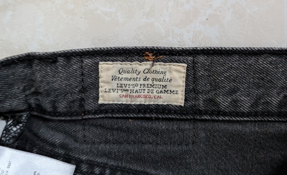 Levi's 501 Distressed Black Denim Shorts - Picture 5 of 7